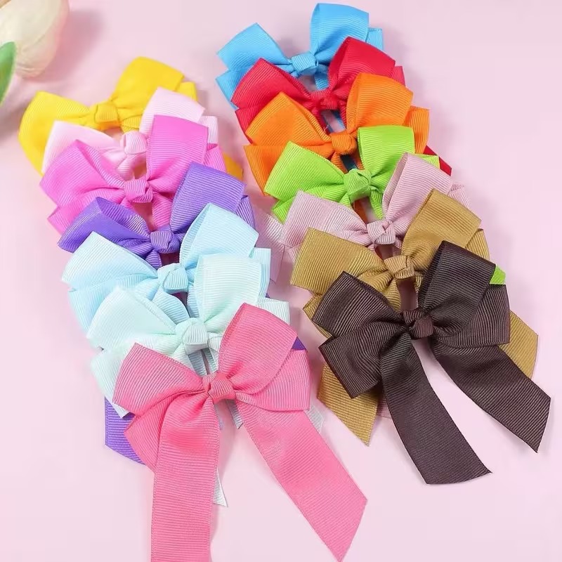 40 Pcs Colorful Satin Bow Hair Clip Set